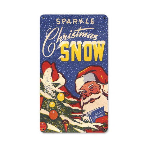 Sparkle Snow Vintage Sign Metal Sign