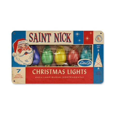 St Nick Lights Vintage Sign Metal Sign