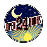 Open 24 Hours Vintage Sign Metal Sign