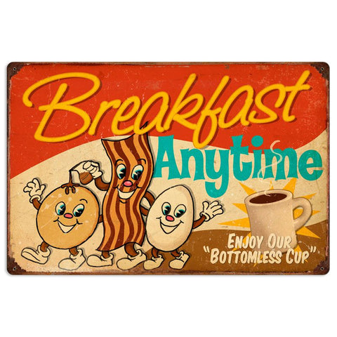 Breakfast Vintage Sign Metal Sign