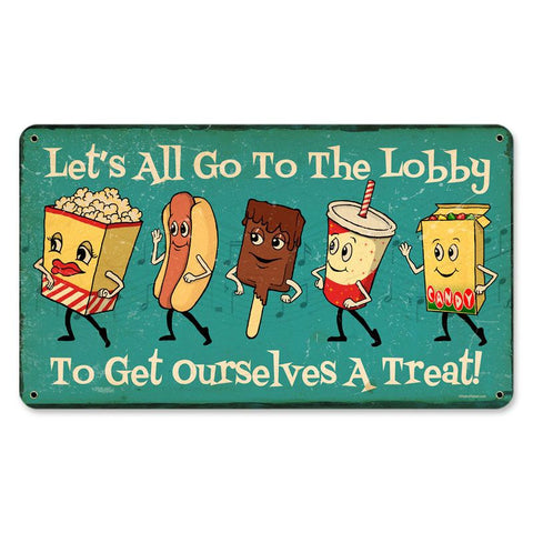 Snacks Go To Lobby Vintage Sign Metal Sign
