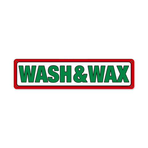 Gas-Station-Wash-&-Wax-20-x-5-Satin-Metal-Sign