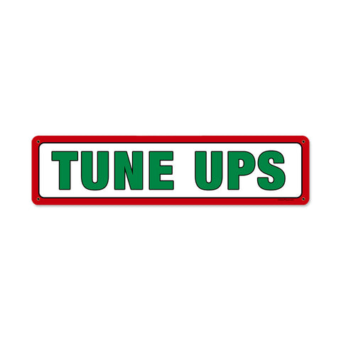 Gas Station Tune Ups 20 x 5 Satin Metal Sign