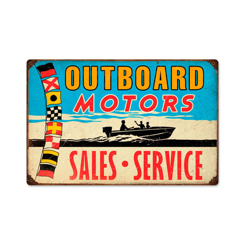 Outboard Motors Vintage Sign Metal Sign