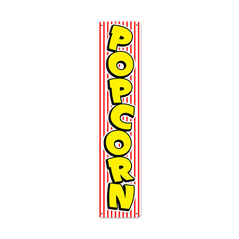 Popcorn Stripe Vintage Sign Metal Sign