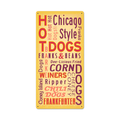 Hot Dogs Vintage Sign Metal Sign