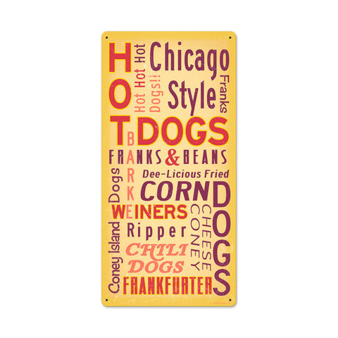 Hot Dogs Vintage Sign Metal Sign