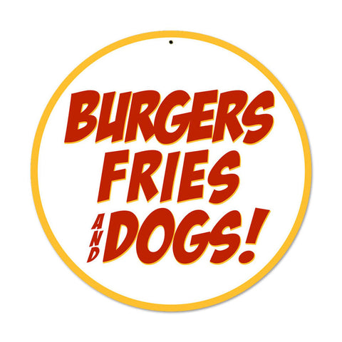 Burgers Fries Dogs Vintage Sign Metal Sign