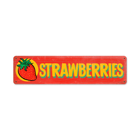 Strawberries Vintage Sign Metal Sign