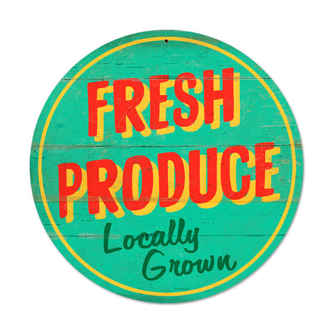 Fresh Produce Vintage Sign Metal Sign