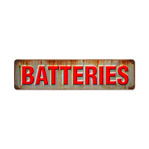 Batteries Vintage Sign Metal Sign