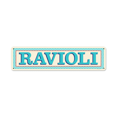 Blue Ravioli Vintage Sign Metal Sign