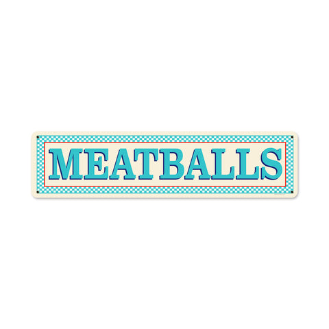 Blue Meatballs Vintage Sign Metal Sign