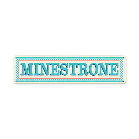 Blue Minestrone Vintage Sign Metal Sign