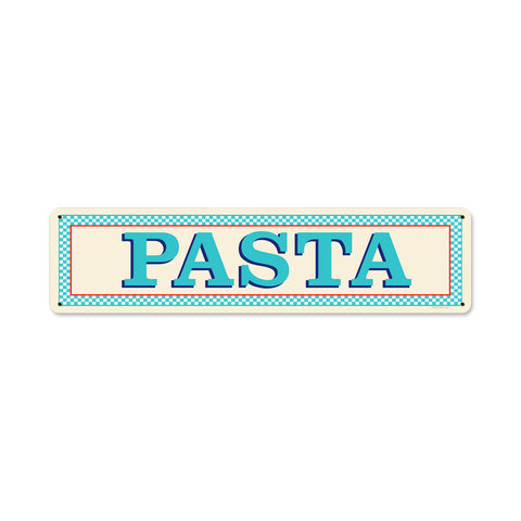 Blue Pasta Vintage Sign Metal Sign