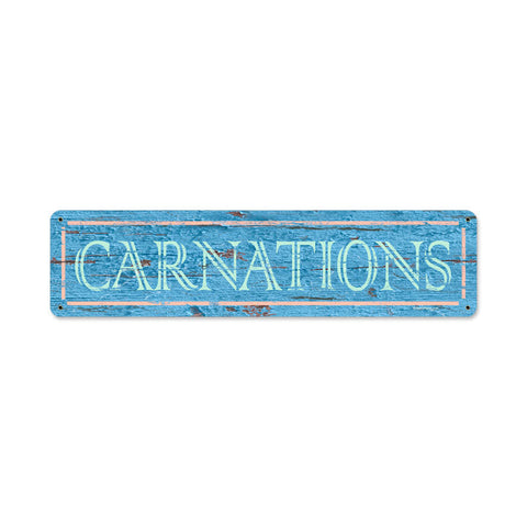 Blue Carnations Vintage Sign Metal Sign