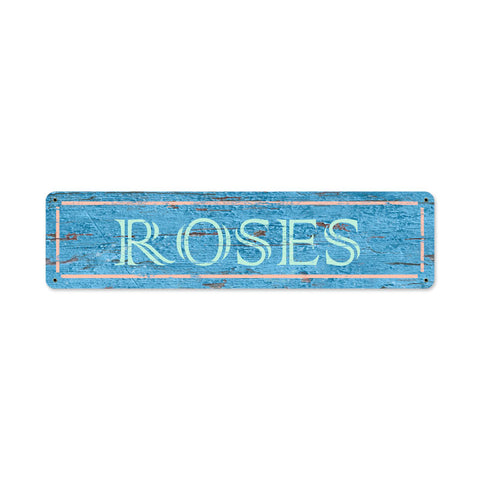 Blue Roses Vintage Sign Metal Sign