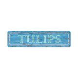 Blue Tulips Vintage Sign Metal Sign