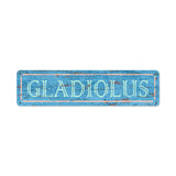 Blue Gladiolus Vintage Sign Metal Sign
