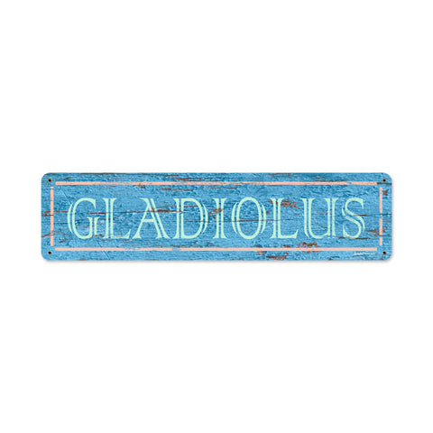 Blue Gladiolus Vintage Sign Metal Sign