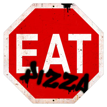Eat Pizza Stop Sign Vintage Sign Metal Sign