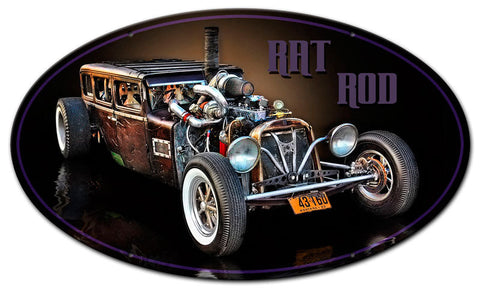 MONTANA-RAT-ROD-OVAL-Vintage-Sign-Metal-Sign