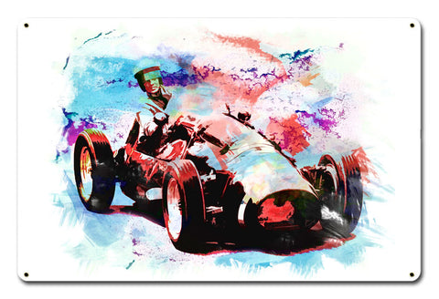 WATER COLORS RACER Vintage Sign Metal Sign