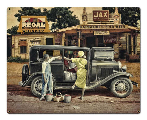 RRS035---BERRIES-AND-BBQ-Vintage-Sign-Metal-Sign