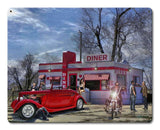 Red Heart Diner Vintage Sign Metal Sign