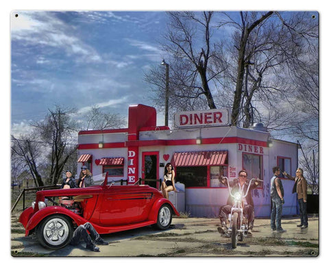 Red-Heart-Diner-Vintage-Sign-Metal-Sign