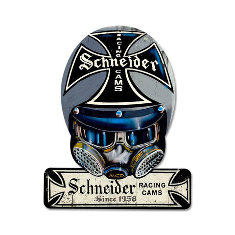 Schneider Cams Helmet Vintage Sign Metal Sign