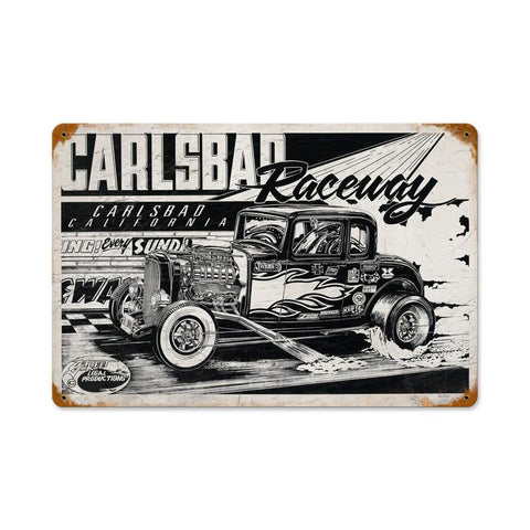 Carlsbad Raceway Vintage Sign Metal Sign