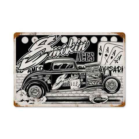 Smokin Aces Vintage Sign Metal Sign