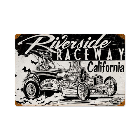 Riverside Raceway Vintage Sign Metal Sign