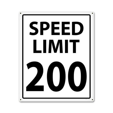 200 Mph Vintage Sign Metal Sign