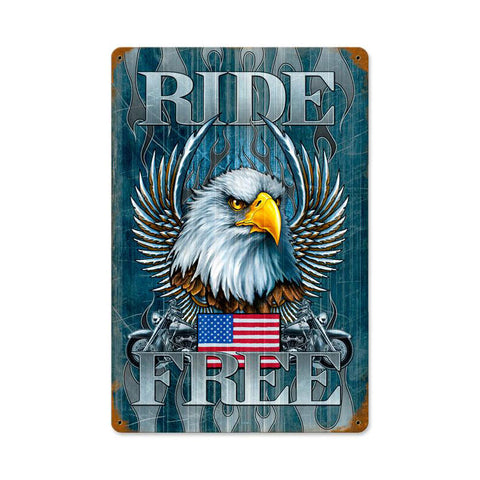 Ride Free Vintage Sign Metal Sign