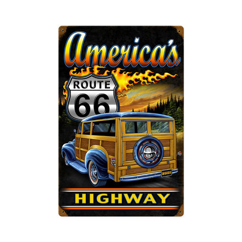 American Woodie Vintage Sign Metal Sign