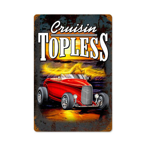 Cruisin-Topless-Vintage-Sign-Metal-Sign