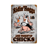 Riding Hogs Vintage Sign Metal Sign