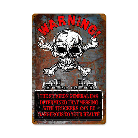 Warning-Truckers-Vintage-Sign-Metal-Sign