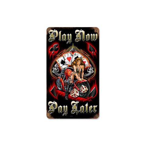 Play Now Vintage Sign Metal Sign
