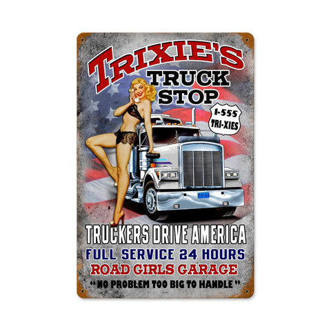 Trixies-Truck-Stop-Vintage-Sign-Metal-Sign