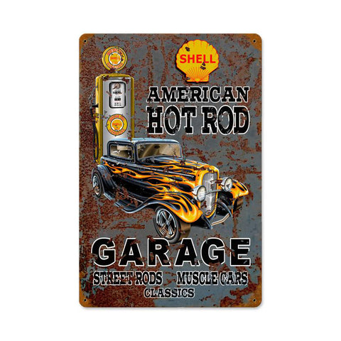 Hot Rod Shell Gas Vintage Sign Metal Sign