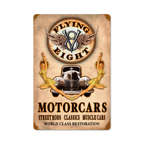Flying 8 Vintage Sign Metal Sign