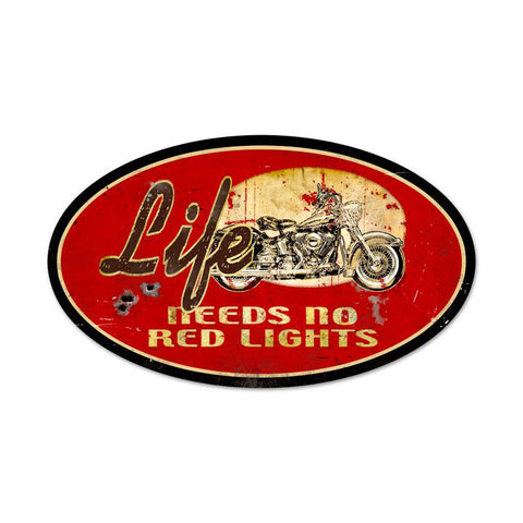 No Red Lights Vintage Sign Metal Sign