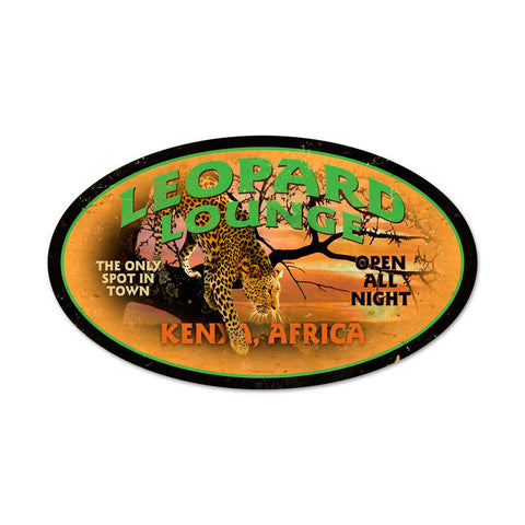 Leopard Lounge Vintage Sign Metal Sign