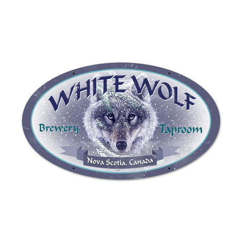 White Wolf Vintage Sign Metal Sign