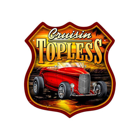 Cruisin Topless Vintage Sign Metal Sign