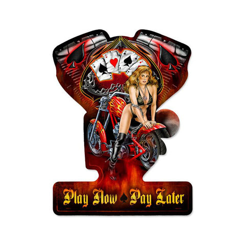 Play Now Vintage Sign Metal Sign