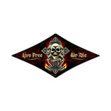 Live Free Skull Vintage Sign Metal Sign